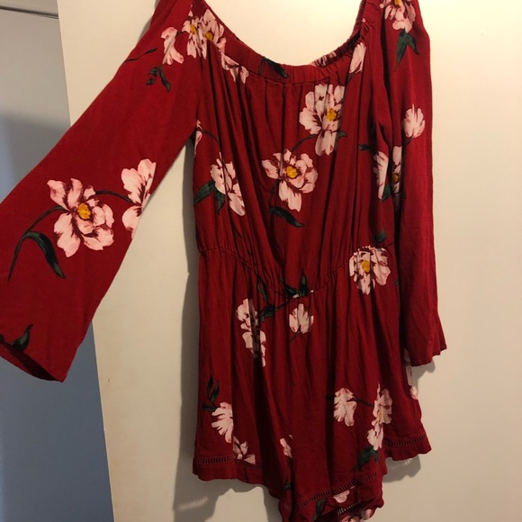 Kendall & Kylie Pants - Kendall & Kylie Off the Shoulder Floral Romper